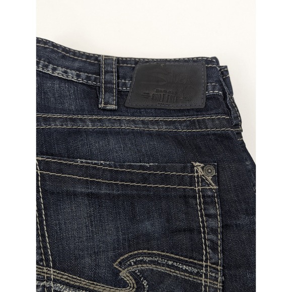 Silver Jeans Mens Zac 38x34 Straight Dark Wash Embroidery - Picture 5 of 11